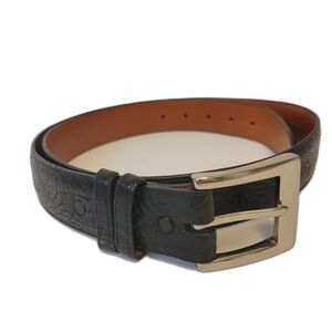 Monticelli Genuine Leather Black Made In USA Brass Buckle Size 40 Mens Belt